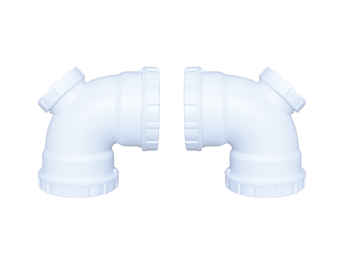 HDPE90°带口弯头